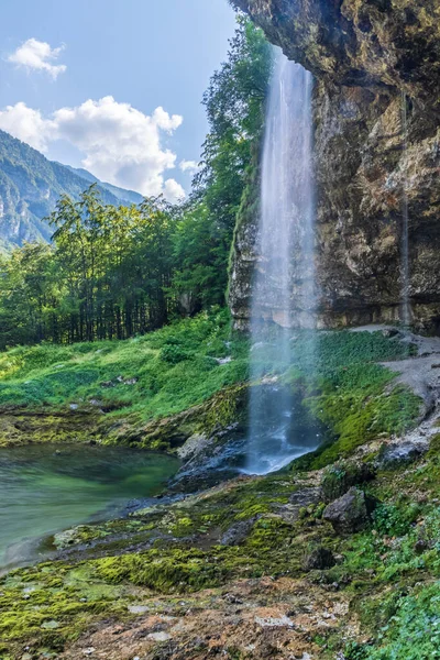 Vodopád Goriuda Fontanon Goriuda Provincie Udine Itálie — Stock fotografie