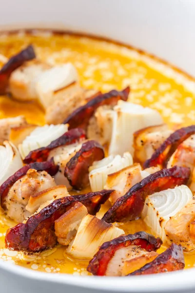 Skewers Meat Bacon Onion — Stock Photo, Image