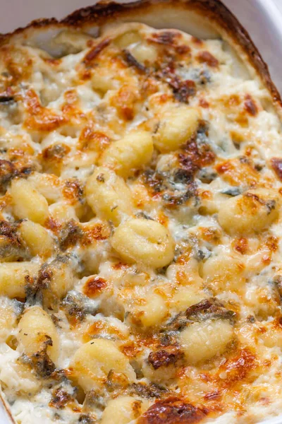 Gnocchi Pieczone Niebieskim Serem — Zdjęcie stockowe