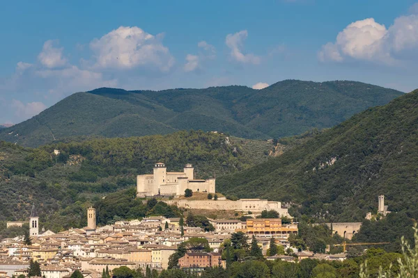 Spoleto Slott Med Akvedukt Umbrien Italien — Stockfoto