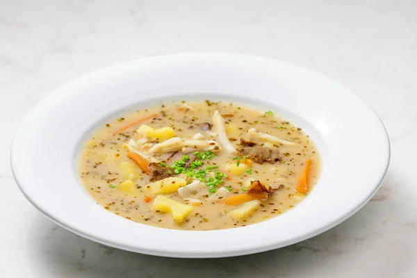 Potato Soup Mushrooms Carrot — Stock Photo, Image