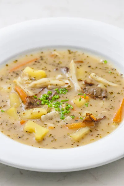 Potato Soup Mushrooms Carrot — Stock Photo, Image