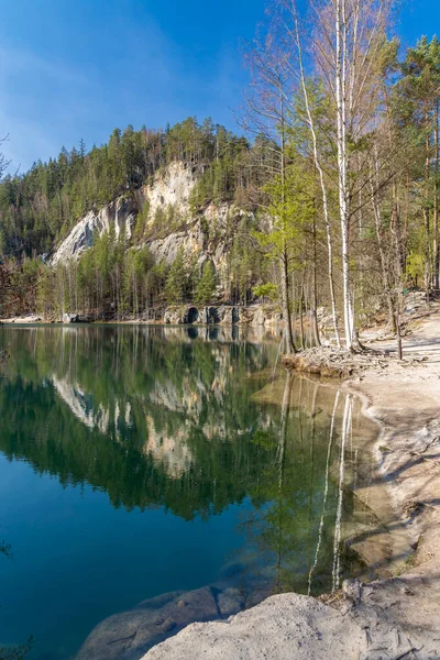 Adrspach Lake Teplice Adrspach Rocks Eastern Bohemia República Checa — Fotografia de Stock