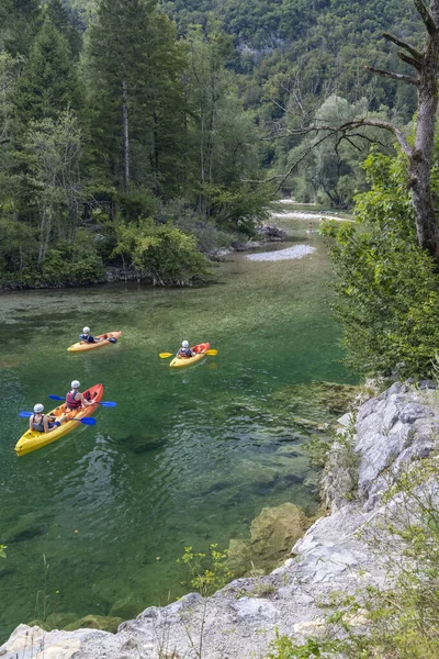 Rafting Sava Bohinjka Parque Nacional Triglav Eslovénia — Fotografia de Stock