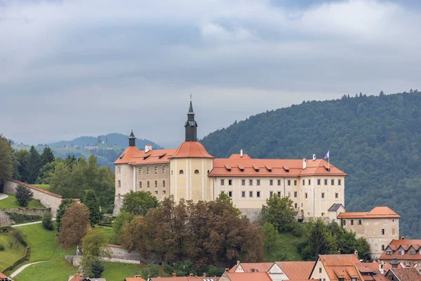 Skofja Loka Slott Och Stad Slovenien — Stockfoto