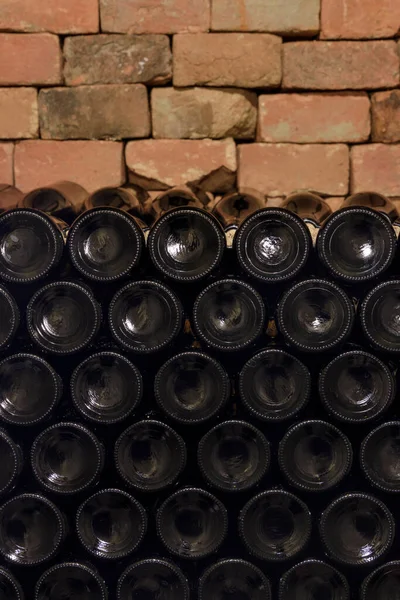 Område Med Staplade Vinflaskor Vinkällare Sydmähren Tjeckien — Stockfoto