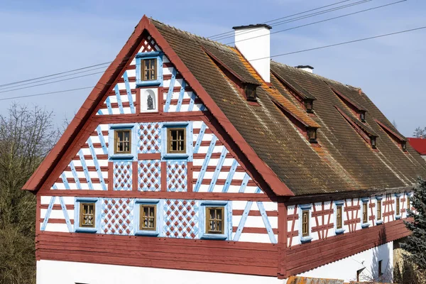 Ferme Colombages Architecture Folklorique Milhostov Bohême Occidentale République Tchèque — Photo