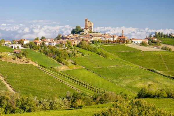 Veduta Del Paese Serralunga Alba Della Meravigliosa Langa — Foto Stock