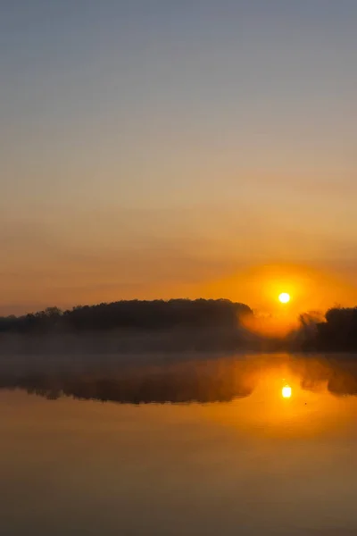 Схід Сонця Ставка Єной Поблизу Діошено Північна Угорщина — стокове фото