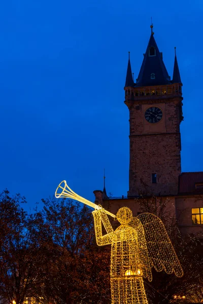 Weihnachtsdekoration Auf Dem Altstädter Ring Prag — Stockfoto