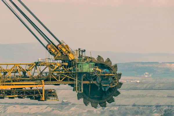Máquina Mineração Carvão Perto Maioria Boêmia Norte República Checa — Fotografia de Stock
