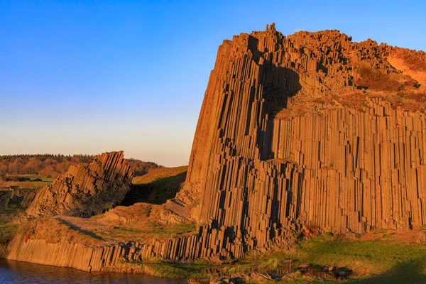 Polygonale Strukturen Von Basaltsäulen Naturdenkmal Panska Skala Bei Kamenicky Senov — Stockfoto