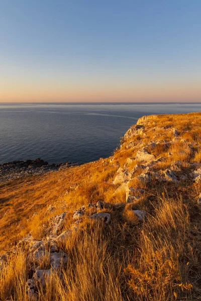 Tájkép Közelében Torre Sant Emiliano Otranto Salento Partján Apulia Régió — Stock Fotó