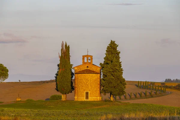 Capela Madonna Vitaleta San Quirico Orcia Toscana Itália — Fotografia de Stock