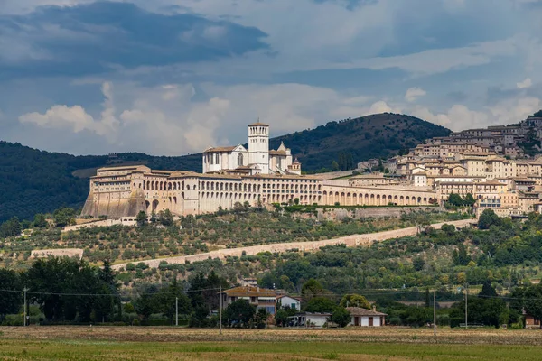 Panoramautsikt Över Assisi Gamla Stan Provinsen Perugia Umbrien Regionen Italien — Stockfoto