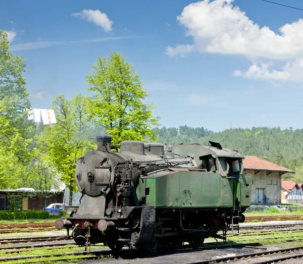 Locomotora de vapor, punto de entrega en Oskova, Bosnia y Hercegovi — Foto de Stock