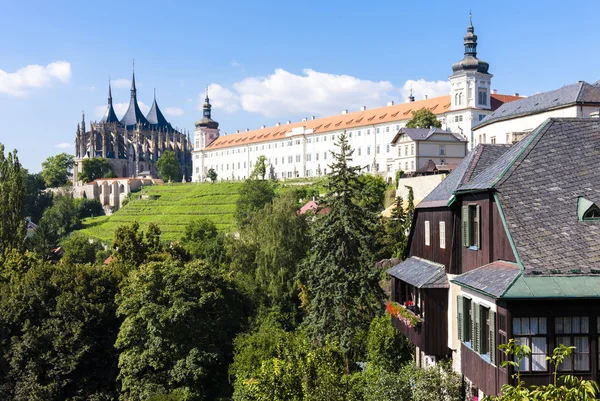 Katedrála sv. Barbory a Jezuitská škola, Kutná hora, Česká r — Stock fotografie