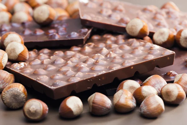Mogyorós csokoládé szeletek — Stock Fotó