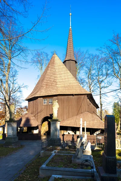 Wooden church of Holy Virgin Mary, Broumov, Czech Republic — Stock Photo, Image