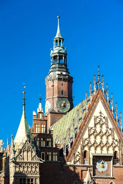 Hôtel de Ville sur la Place du Marché, Wroclaw, Silésie, Pologne — Photo