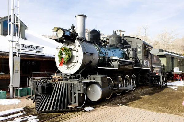 コロラド鉄道博物館、アメリカの機関車を幹します。 — ストック写真