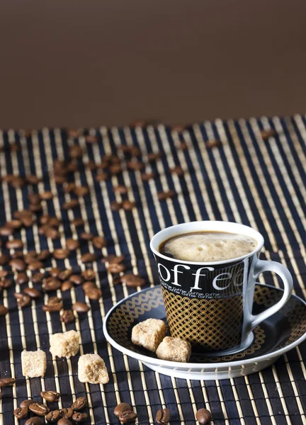 Cup of coffee with sugar — Stock Photo, Image