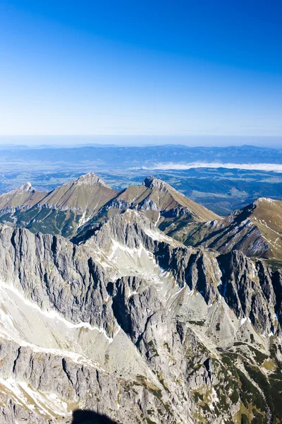 Visa från lomnicky peak, Vysoké tatry (höga Tatra), Slovakien — Stockfoto