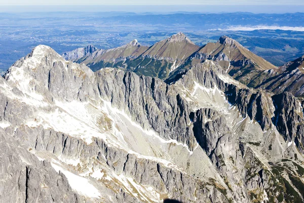 Visa från lomnicky peak, Vysoké tatry (höga Tatra), Slovakien — Stockfoto