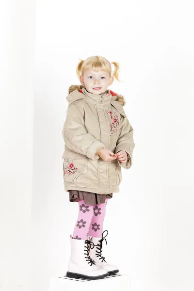 Little girl in a coat — Stock Photo, Image