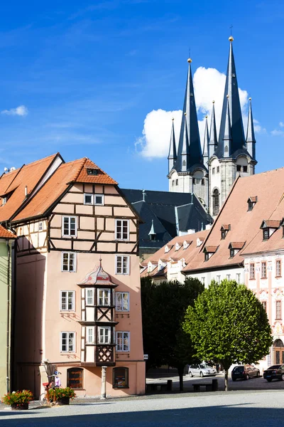 Komplex mittelalterlicher Häuser namens spalicek, cheb, tschechische Republik — Stockfoto