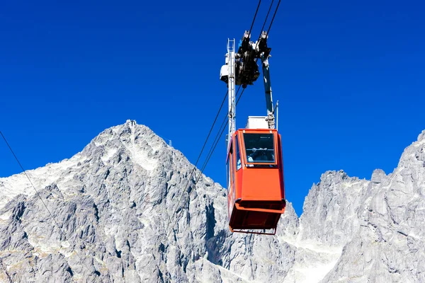 Funivia per Lomnicky Peak, Vysoke Tatry (Alti Tatra), Slovacchia — Foto Stock