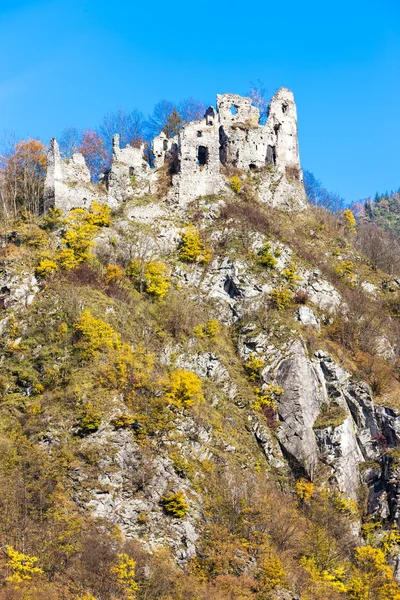Ruinas del castillo llamado Stary hrad cerca de Strecno, Eslovaquia —  Fotos de Stock