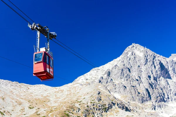 Kolejka linowa do Łomnickiego Szczytu, Tatry Wysokie, Słowacja — Zdjęcie stockowe