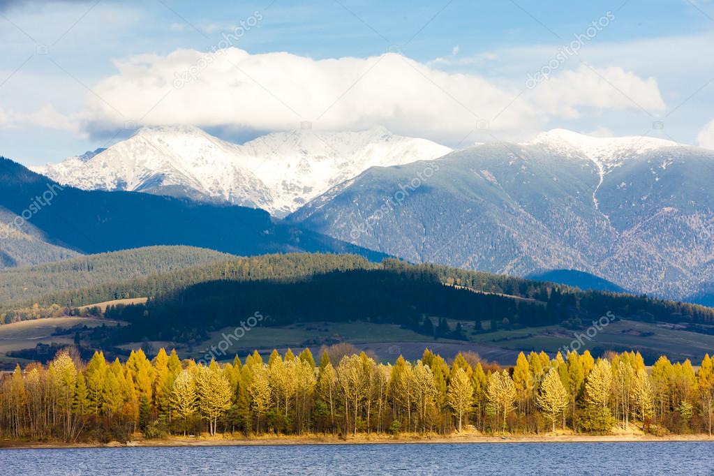 Liptovska Mara with Western Tatras at background, Slovakia