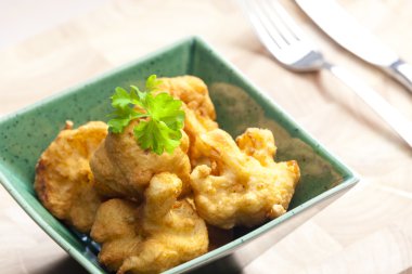 Kızarmış karnabahar yakın çekim