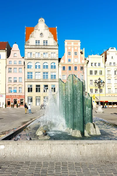 Головний ринок площі, Вроцлав, Сілезія, Польща — стокове фото