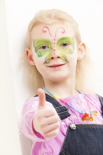 Bambina con pittura facciale — Foto Stock