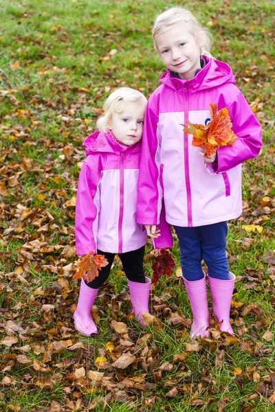 Little girls in autumnal nature — Stock Photo, Image