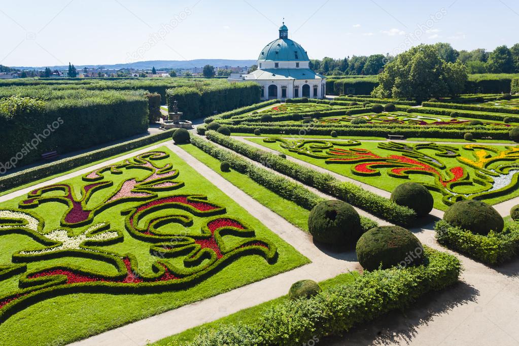 Flower garden of Kromeriz  Palace Czech Republic  Stock 