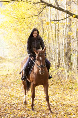 Sonbaharda sırtında binicilik