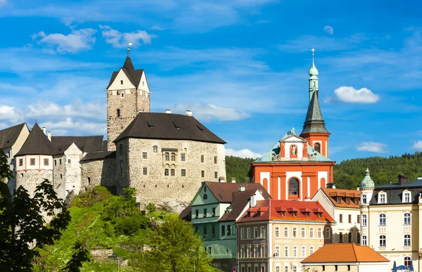 Loket Castle with town — Stock Photo, Image