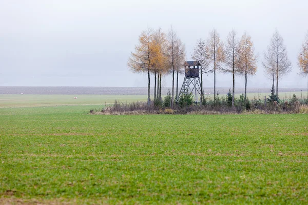 Autumnal landscape with a high seat — Stock Photo, Image