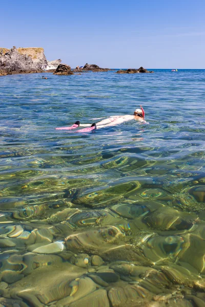 Snorkeling in Mediterranean Sea — Stock Photo, Image