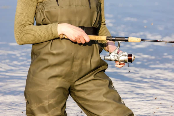 Detalhe da mulher de pesca — Fotografia de Stock