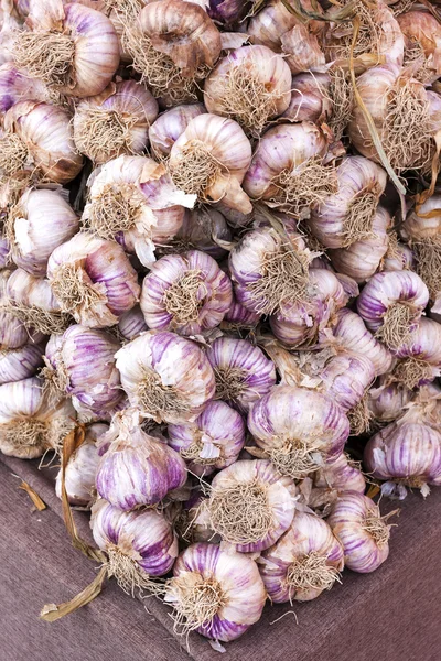 Garlic, market in Nyons, Rhone-Alpes, France — Stock Photo, Image