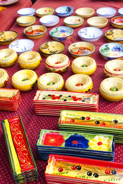 Typical dish, market in Forcalquier, Provence, France — Stock Photo, Image