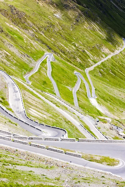 Carretera en Passo dello Stelvio, Alto Adige, Italia — Foto de Stock