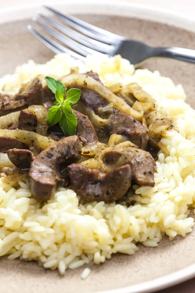 Pork kidney with rice — Stock Photo, Image