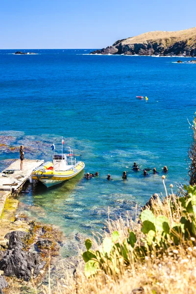 Divers, Cap de Peyrefite, Languedoc-Roussillon, France — Stock Photo, Image