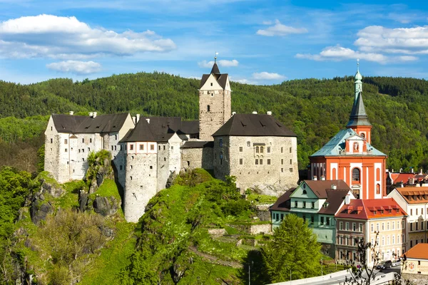 Loket kastélyának megtekintése a város, Cseh Köztársaság — Stock Fotó